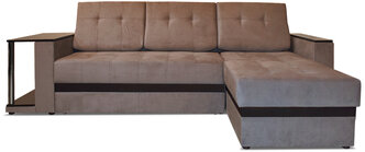Угловой диван кровать AH!DIVAN (АхДиван) Атланта 263x162х72, раскладной механизм дельфин, пружинный блок Bonnel, светло-коричневый велюр