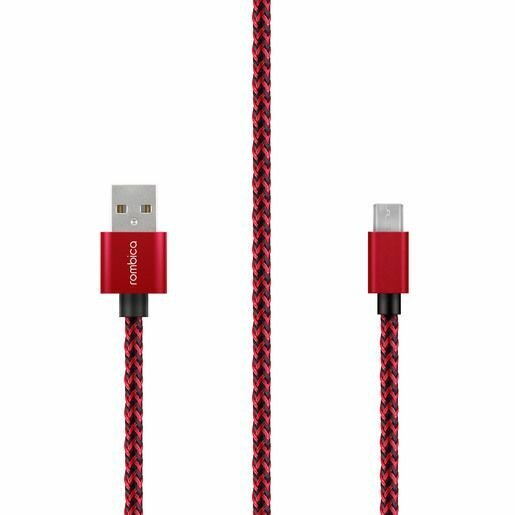 Кабель Rombica Digital AB-04B Micro USB to USB cable, длина 2 м. Цвет красный.
