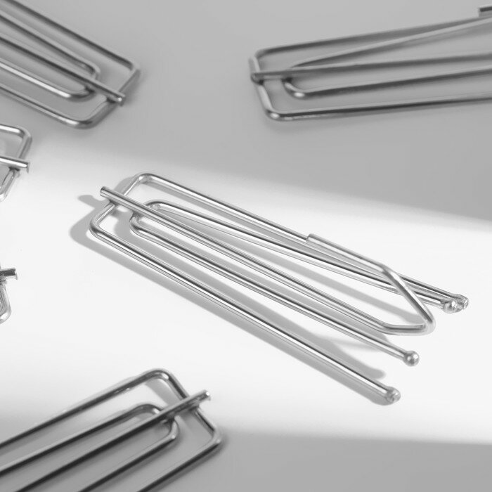 фото Крючок для штор, 70 × 25 мм, 10 шт, цвет серебряный(2 шт.)