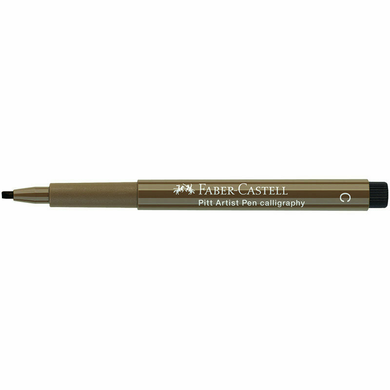 Ручка капиллярная Faber-Castell "Pitt Artist Pen Calligraphy" цвет 178 нуга, С=2,5мм, пишущий узел каллиграфический, 326576