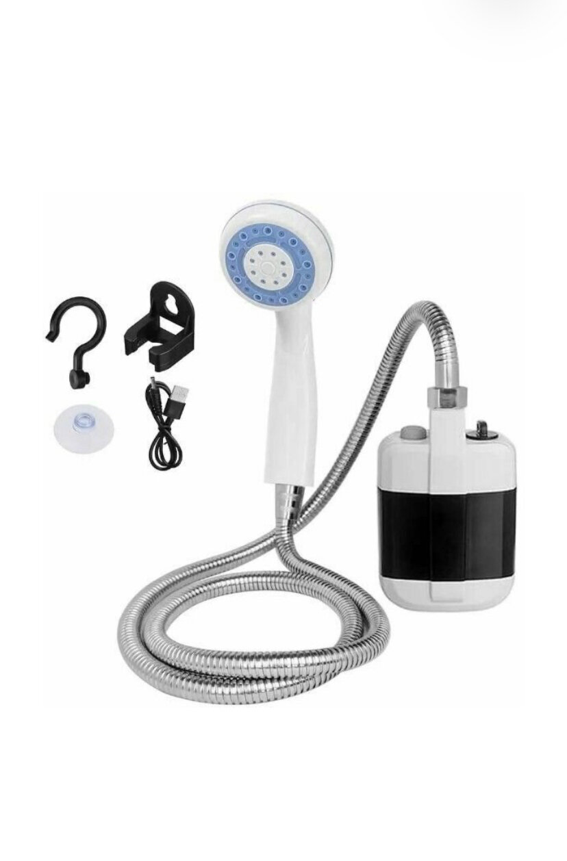 Душ для путешествий Portable Outdoor Shower/ Походный переносной с аккумулятором и USB зарядкой /для кемпинга и дачи - фотография № 1