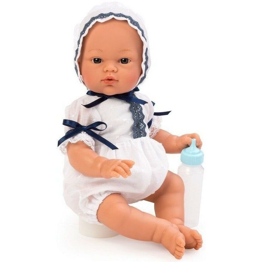 Кукла-пупс Asi Коки - 36 см (в белом комбинезон с атласными синими ленточками)