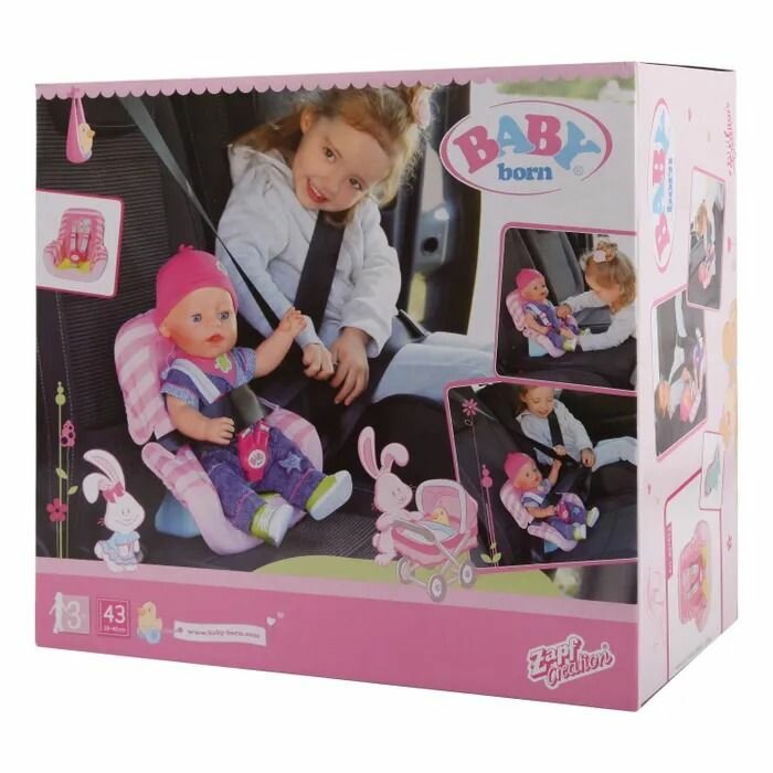 фото Zapf Creation AG Набор для куклы Baby Born сиденье для авто, 827-512