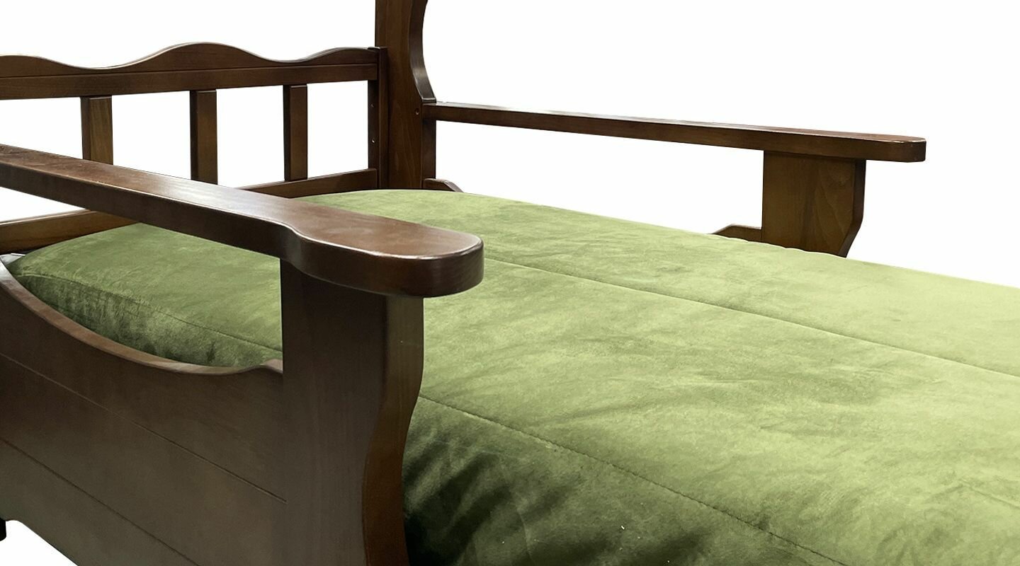 Кресло-Кровать AHDIVAN Креско Д, 92х89х107 см, оливковый велюр, ППУ, деревянные подлокотники - фотография № 4