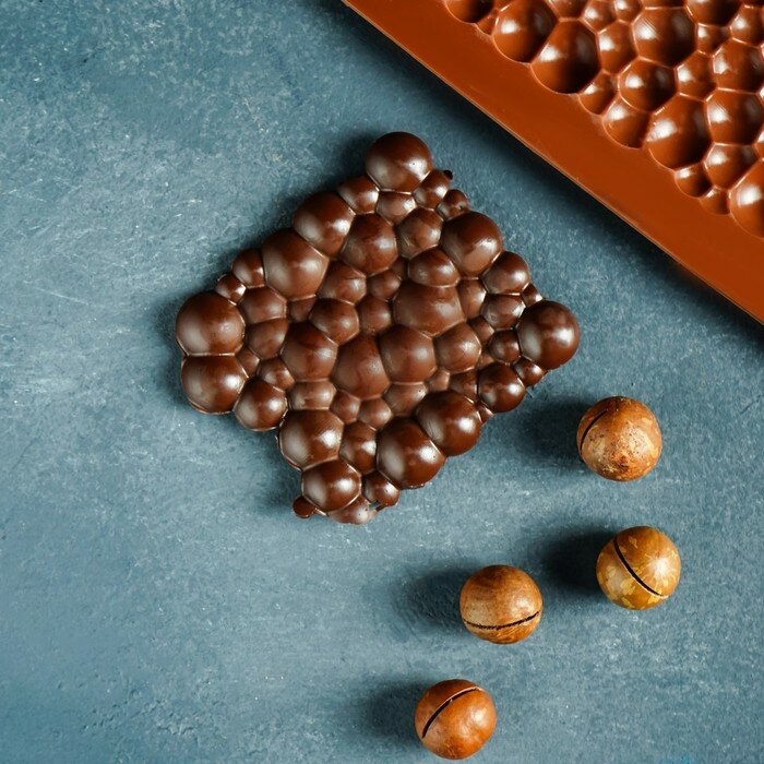 Форма силиконовая для шоколада Доляна «Воздушный», 21×10,1×1 см, цвет шоколадный - фотография № 9