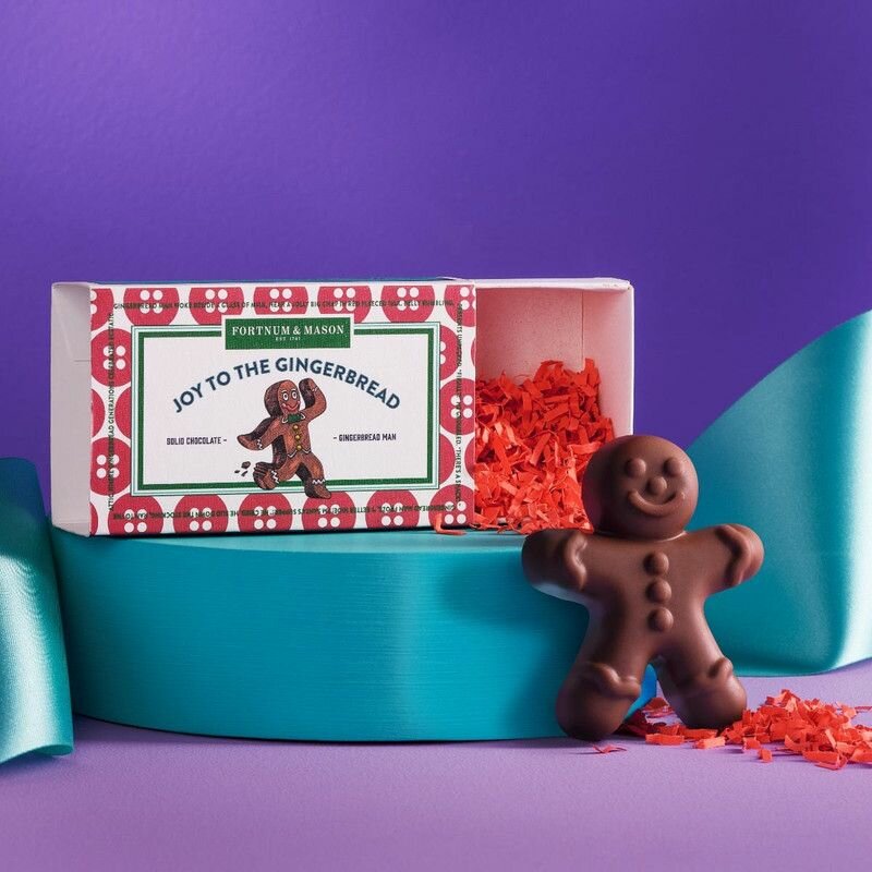 Шоколадная фигурка пряничного человечка Fortnum&Mason Chocolate Gingerbread Man Matchbox (3 x 32 гр) - фотография № 2