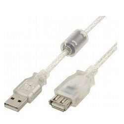 Cablexpert Кабель удлинитель USB2.0 Pro, AM/AF, 1,8м, экран, 2 феррит. кольца, прозрачный (CCF-USB2-AMAF-TR-6)