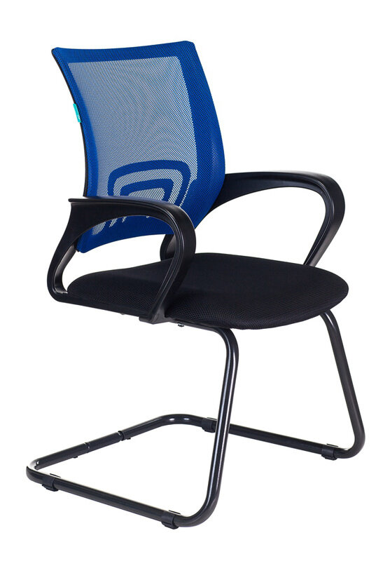Кресло офисное бюрократ CH-695N-AV/BL/TW-11 на полозьях синий TW-05 сиденье черный TW-11
