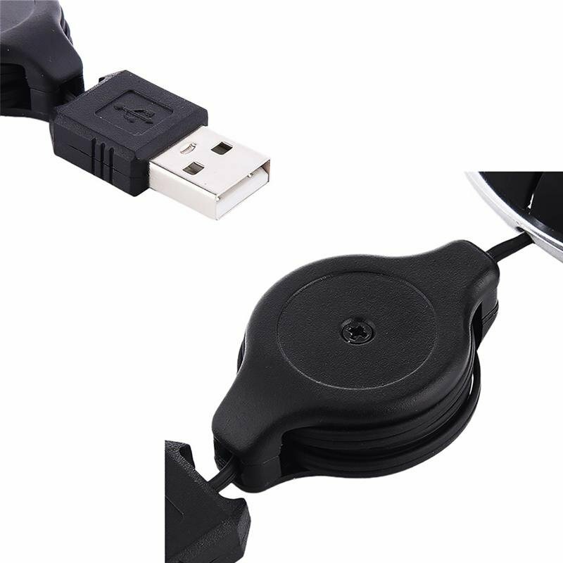 Мышь проводная для ноутбука с вытяжным USB-кабелем ANYSMART красная — фото 4