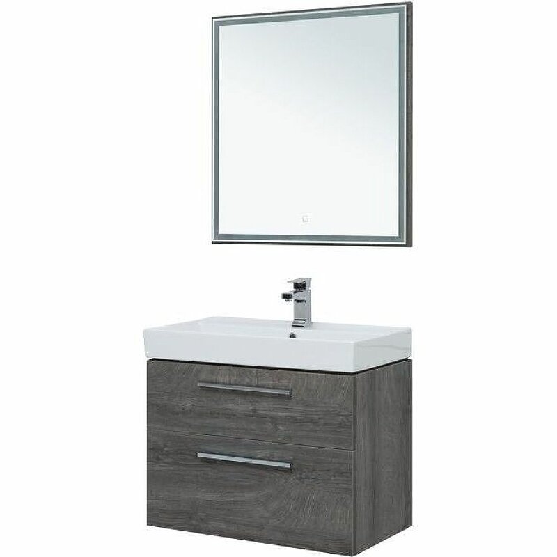 Комплект мебели для ванной Aquanet Nova 75 243251 подвесной Дуб рошелье - фотография № 3