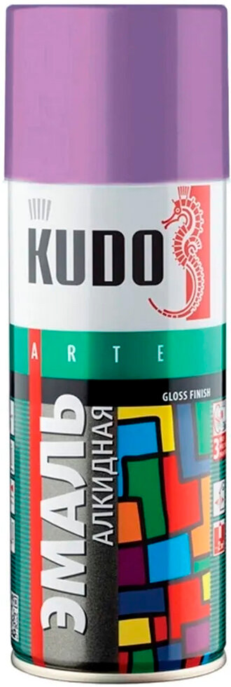 KUDO KU-1021 Эмаль аэрозольная алкидная сиреневая (052л)