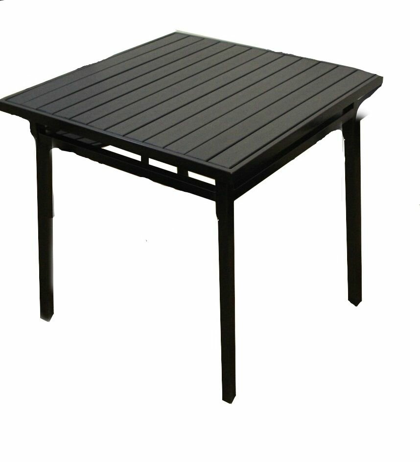 Стол к набору Мебельторг Гамма арт.НК-1980 800мм Каркас серый/Столешница черная - фотография № 1