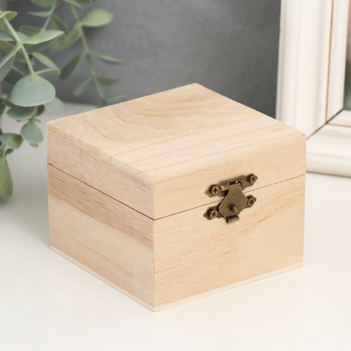 фото Шкатулка дерево для росписи квадрат 6,5х8,5х8,5 см