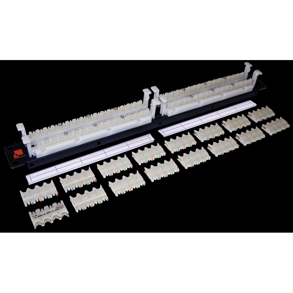 Кросс Lanmaster 64-парный 110 19" кат. 6, 1U, блоки в комплекте LAN-RS110-64FT/6