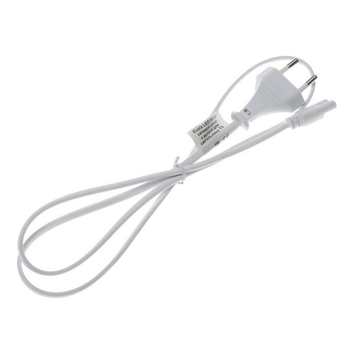 Комплектующие для светильников Ecola Шнур сетевой Ecola LED linear, для светильника T5 с вилкой, 1 м - фотография № 1