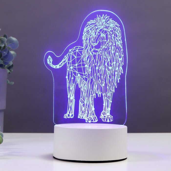 RISALUX Светильник "Лев" LED RGB от сети 9,5х13х18,9 см - фотография № 1