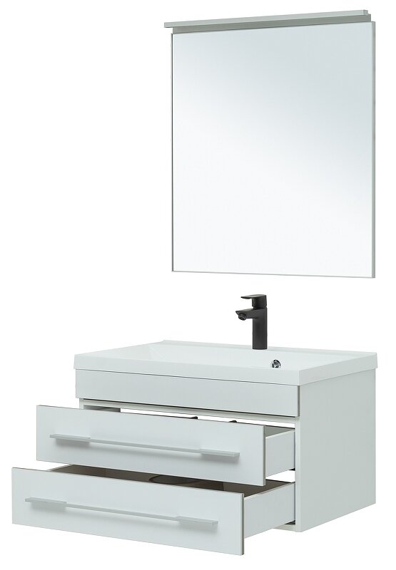 Комплект мебели для ванной Aquanet Верона 75 287637 подвесной Белый матовый - фотография № 6