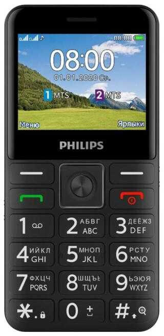 Мобильный телефон Philips E207 Xenium черный моноблок 2.31" 240x320 Nucleus 0.08Mpix GSM900/1800 FM