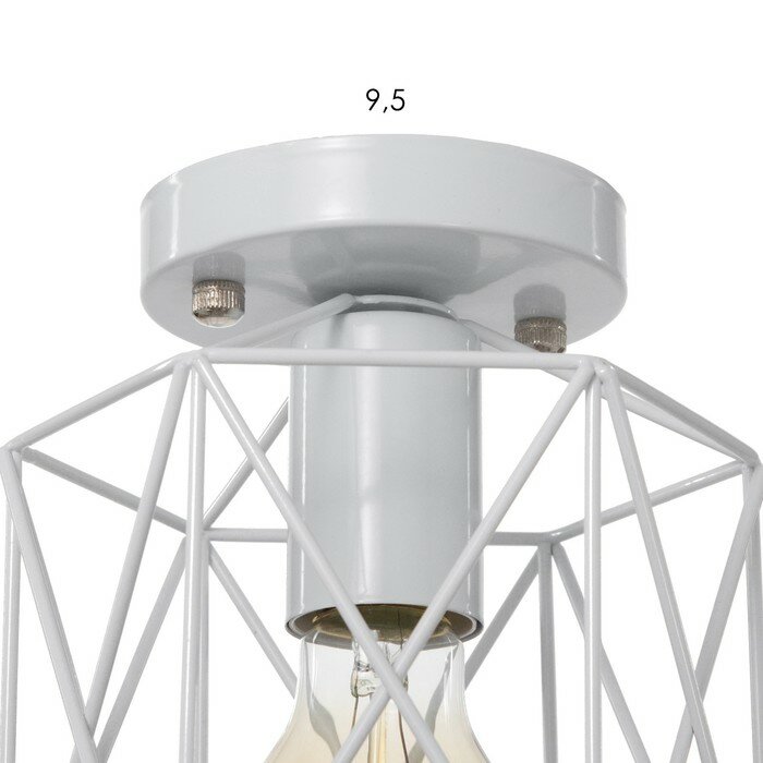 Лофт BayerLux Светильник "Прямоугольник" 1х40Вт E27 белый 16х16х16 см. - фотография № 5