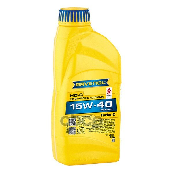 Ravenol Моторное Масло Ravenol Turbo-C Hd-C Sae 15w-40 ( 1л) New