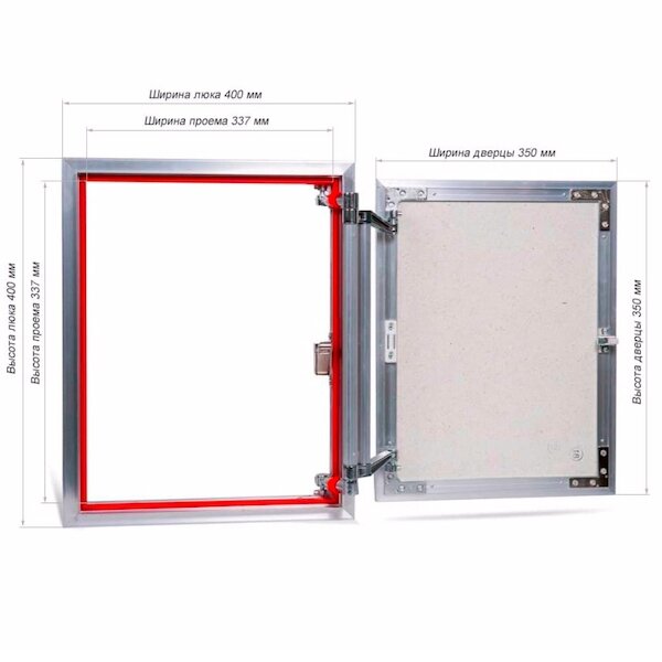 Ревизионный люк Практика Euroformat-R АТR 40x40 распашной - фотография № 3