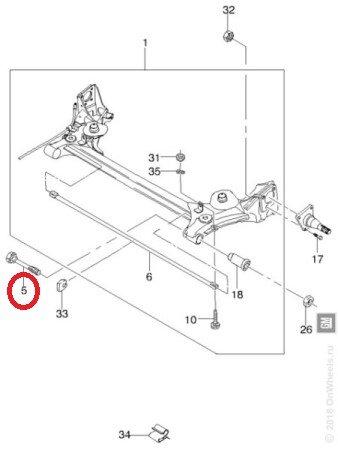 Болт задней балки Chevrolet Lanos