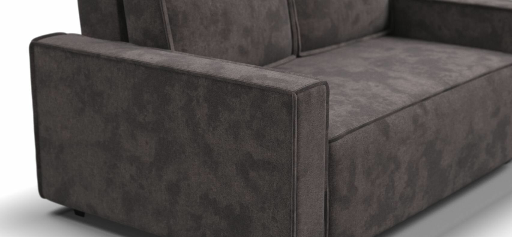 Прямой диван-кровать Оскар 2, выкатной EASY ROLL, велюр Alkantara серый, 167x112x94 см - фотография № 8