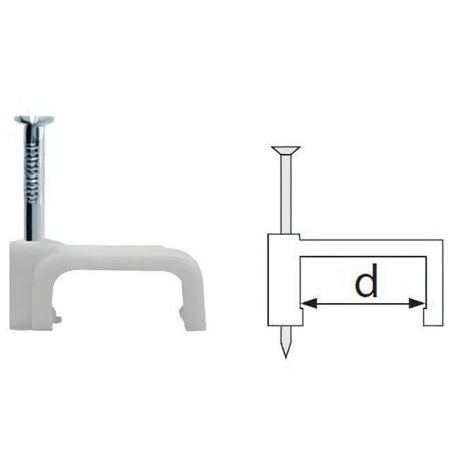 фото скоба для крепления кабеля VKL electric плоская 10мм 50шт белая