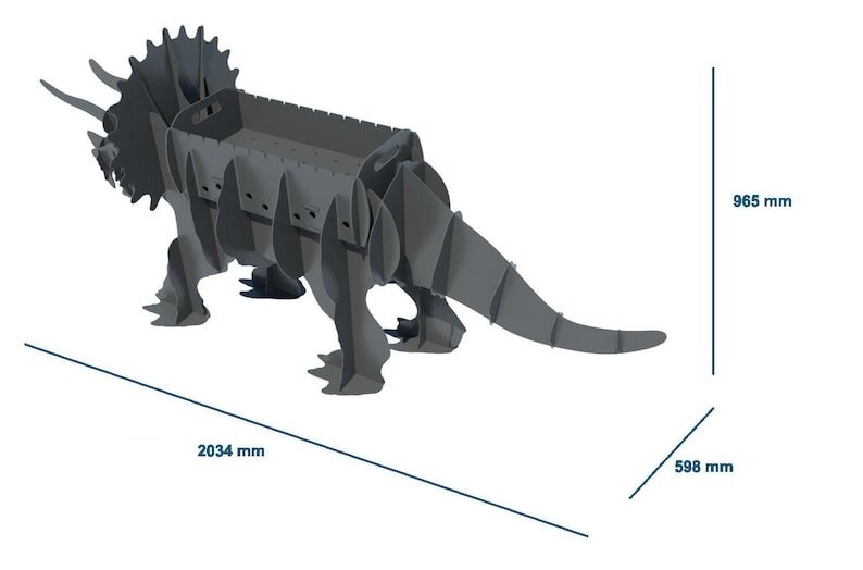Тематический разборный мангал, Барбекю, гриль Динозавр Трицератопс - огнеупорная краска - фотография № 6