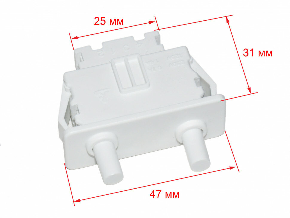 Выключатель света холодильника SAMSUNG (двойной), зам. DA34-0006D DA34-00006C - фотография № 4