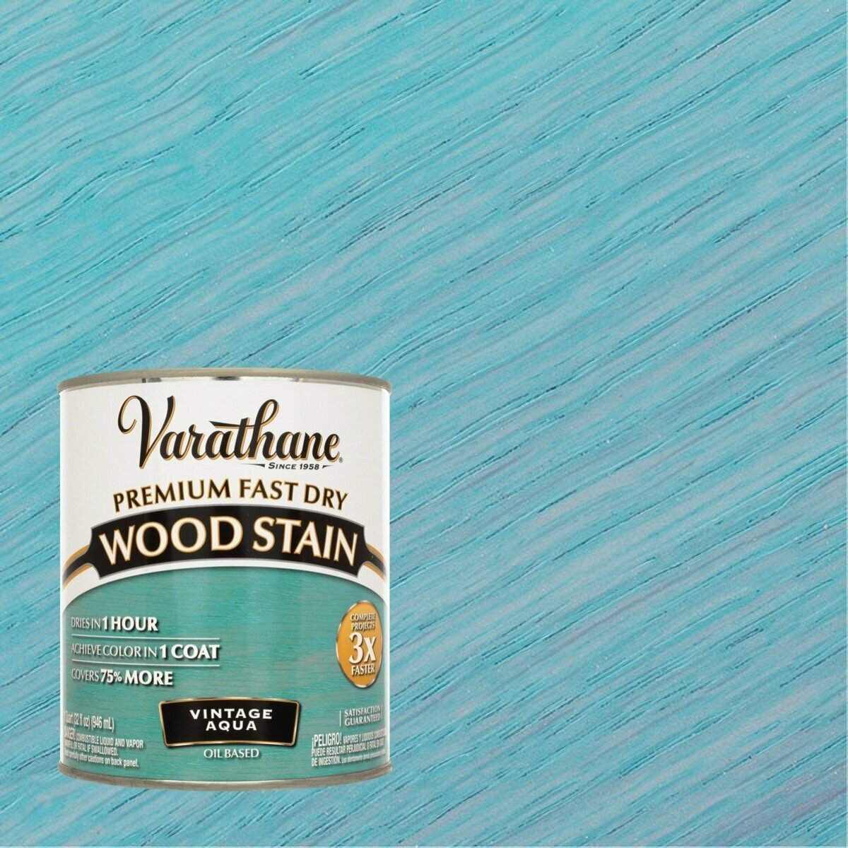 Быстросохнущая морилка на масляной основе Varathane Fast Dry Wood Stain 946 мл Винтажная лазурь 297427