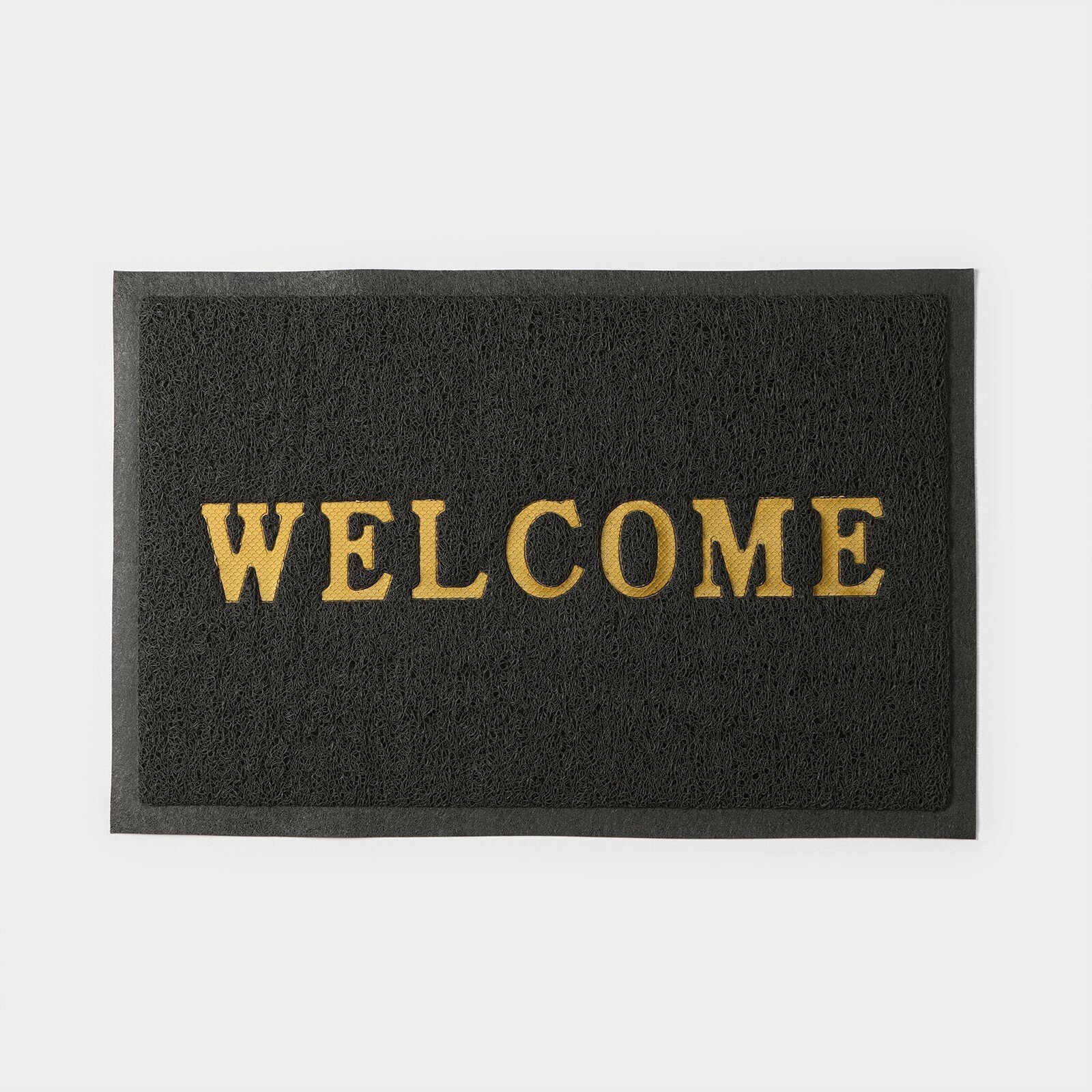 Коврик придверный Welcome, с окантовкой, 38×58 см, цвет серый - фотография № 3