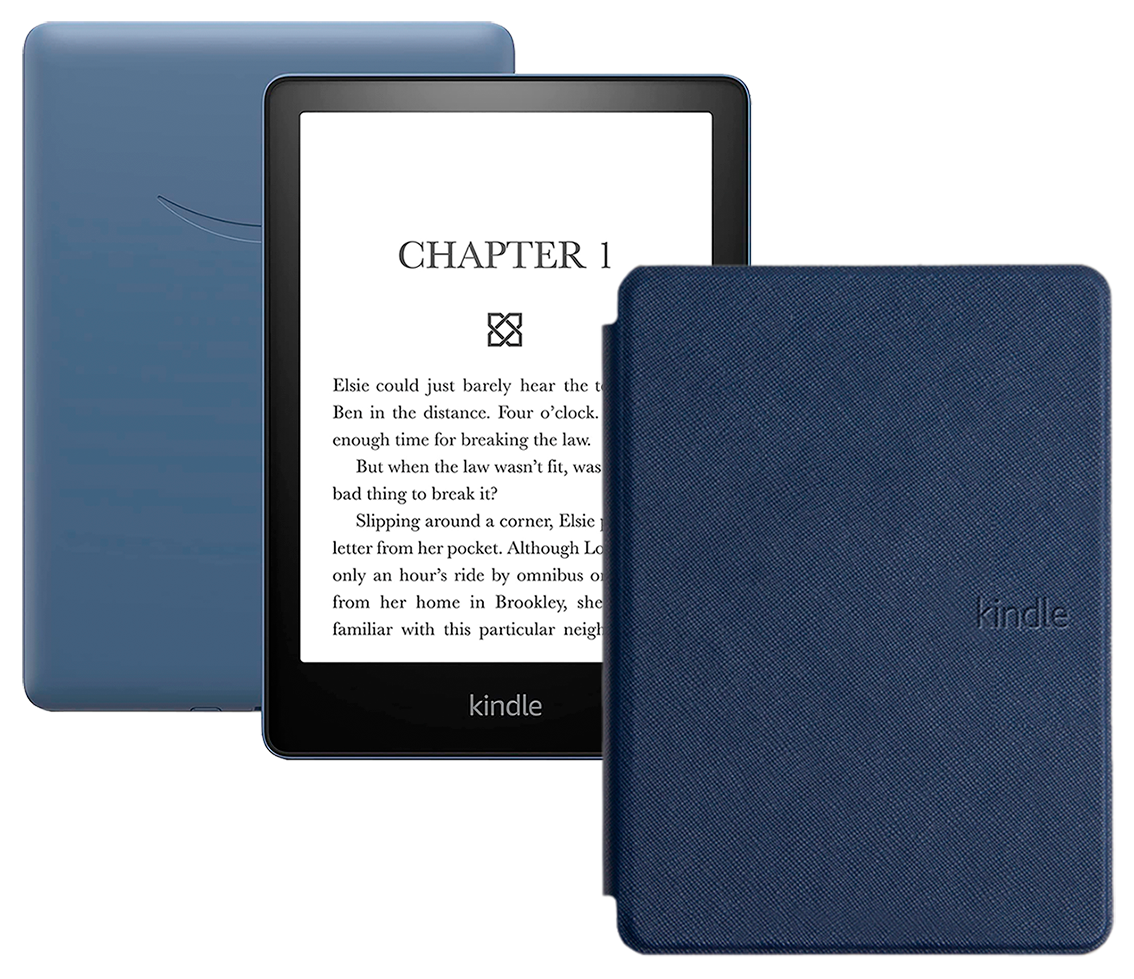 Электронная книга Amazon Kindle PaperWhite 2021 16Gb black Ad-Supported Denim с обложкой ReaderONE PaperWhite 2021 Blue