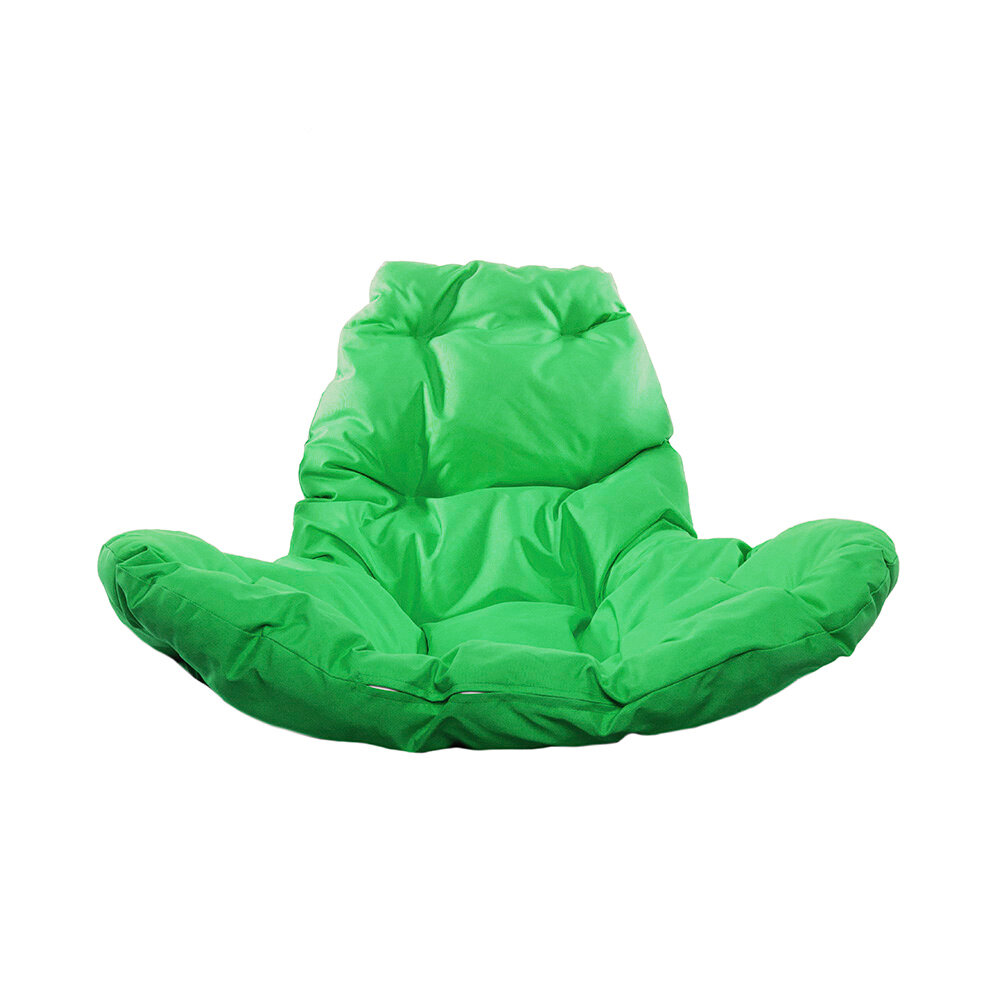 Подвесное кресло из ротанга "Капля" белое с зелёной подушкой M-Group - фотография № 4