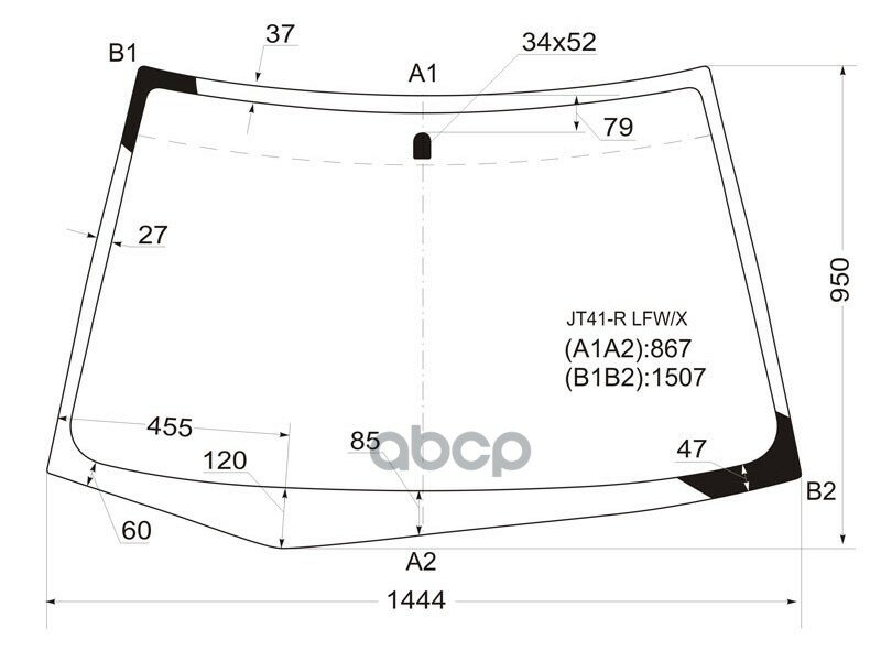 Стекло Лобовое Mitsubishi Lancer/Cedia 4/5d 00-07 XYG арт. JT41-R LFW/X