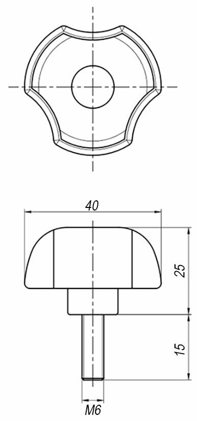 Ручка M6x15 EMES PYCK400615 - фотография № 2