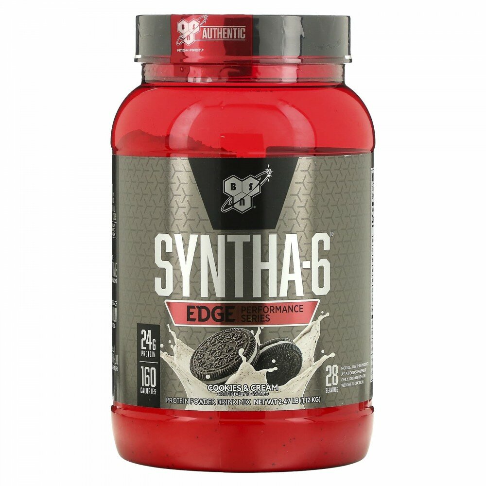 BSN, Syntha-6 Edge, Protein Powder Mix, Cookies & Cream, 2.47 lb (1.12 kg)