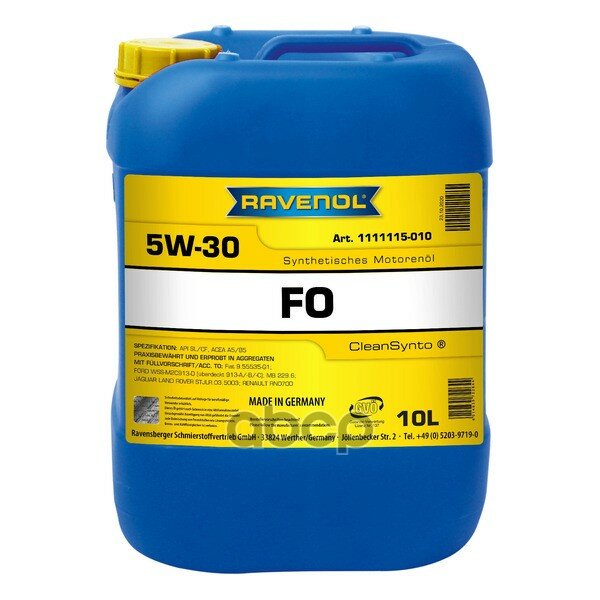 Синтетическое моторное масло RAVENOL FO SAE 5W-30