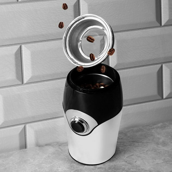 Кофемолка электрическая LuazON LCG-03 200 Вт 40 г чёрно-белая