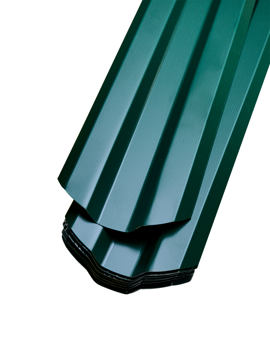 Евроштакетник Волна 1,5 м, ширина 95 мм, толщина 0,45 Зеленый мох - фотография № 7