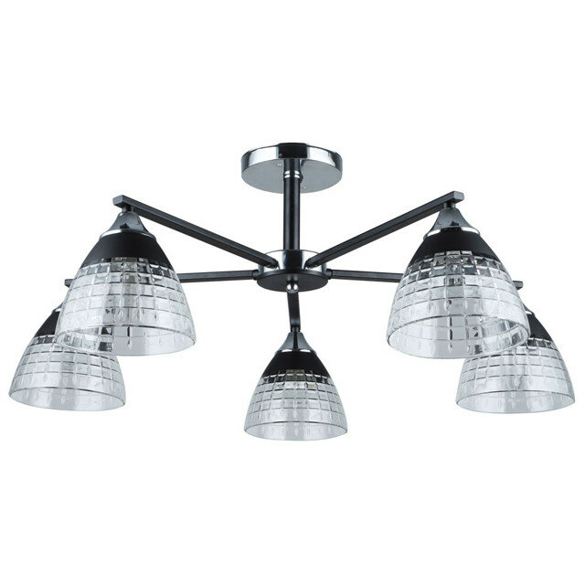 фото люстра потолочная MW-LIGHT Дэла 5х40Вт E27 металл черный хром