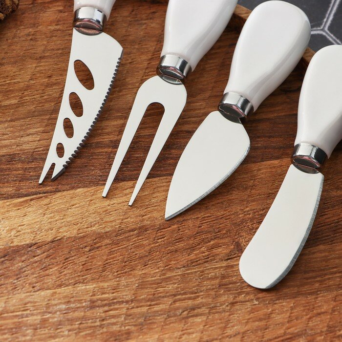 Magistro Набор ножей для сыра Magistro Celt, 4 предмета, керамическая ручка - фотография № 3