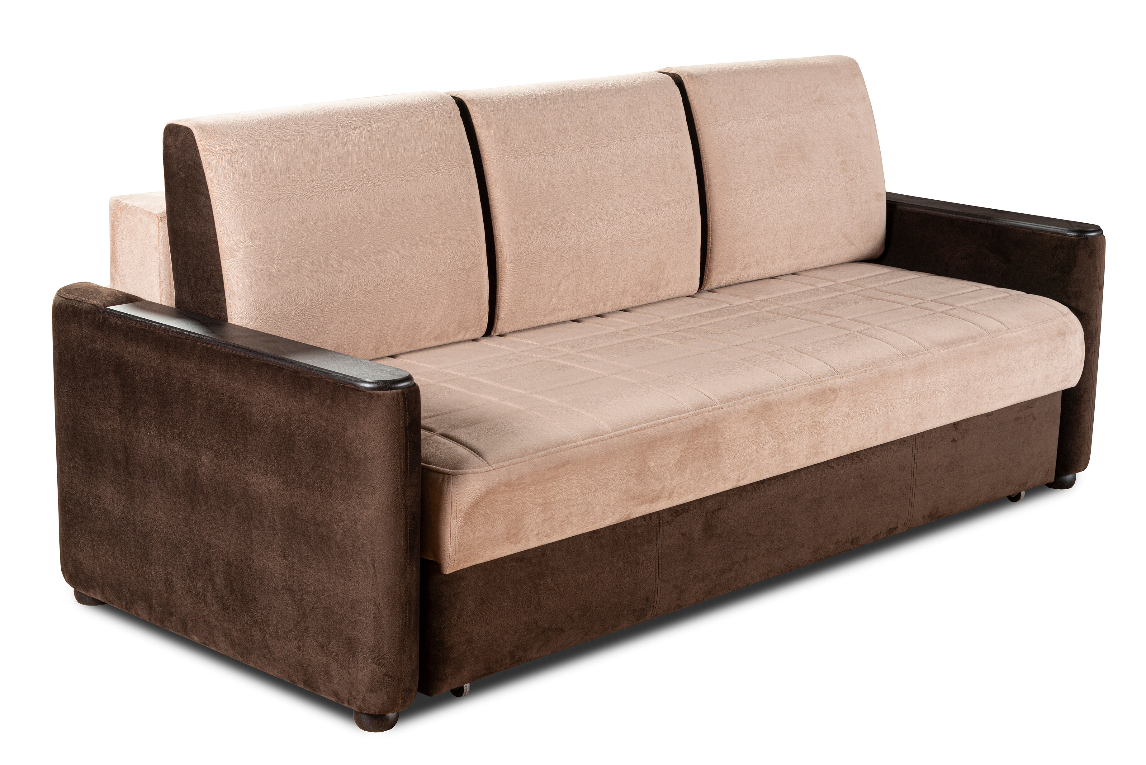 Диван-кровать Sofa Collection Кронос-2 Бежево-коричневый/Венге - фотография № 1