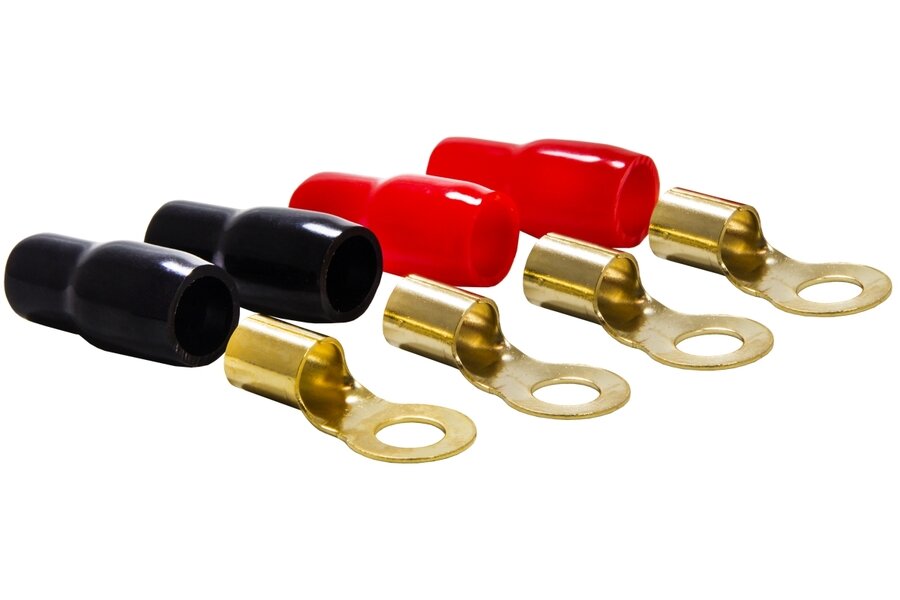фото AMP Комплект акустических клемм кольцо (2 красные+ 2 черные) 4Ga