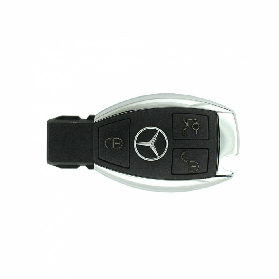 Ключ мерседес оригинальные три кнопки хромированная "рыбка" 433Mhz для европейских моделей Mercedes с 2007 года