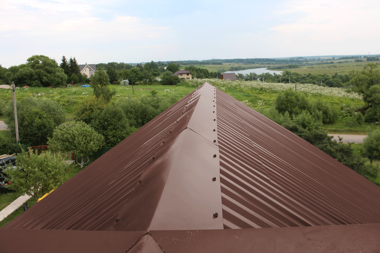 Планка конька плоского 1 штука для кровли 2м (145х145 мм) конек на крышу шоколадный коричневый (RAL 8017) - фотография № 7