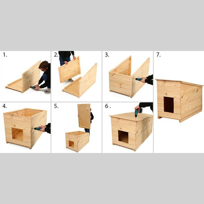 Будка для собаки, 70 × 60 × 110 см, деревянная, с крышей - фотография № 8
