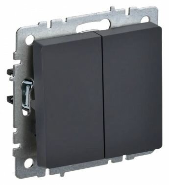 Выключатель IEK Brite ВС10-2-0-БрГ скрыт. 2кл. IP20 графит (упак.:1шт) (BR-V20-0-10-K53)