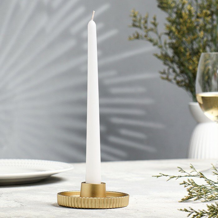 фото Подсвечник "Рельеф", 3х9.5 см, золото, 2 штуки