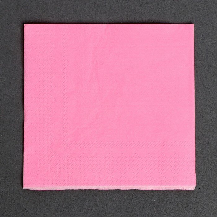 Салфетки бумажные, однотонные, 25х25 см, набор 20 шт., цвет розовый - фотография № 1